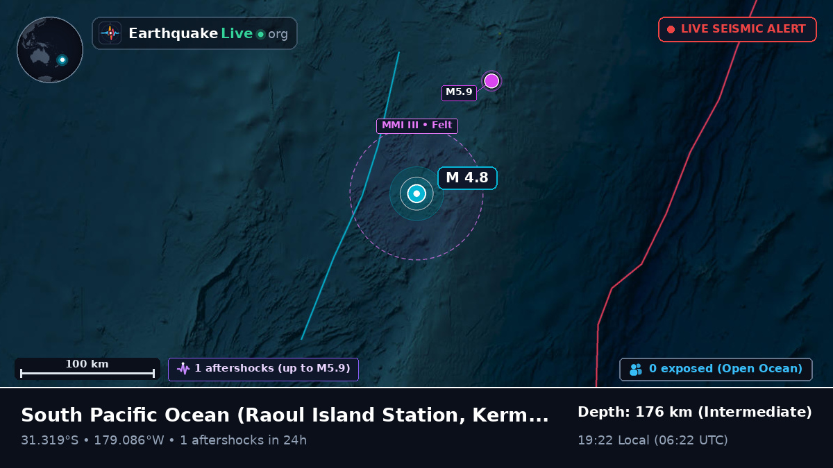 South Pacific Ocean (Kermadec Islands)