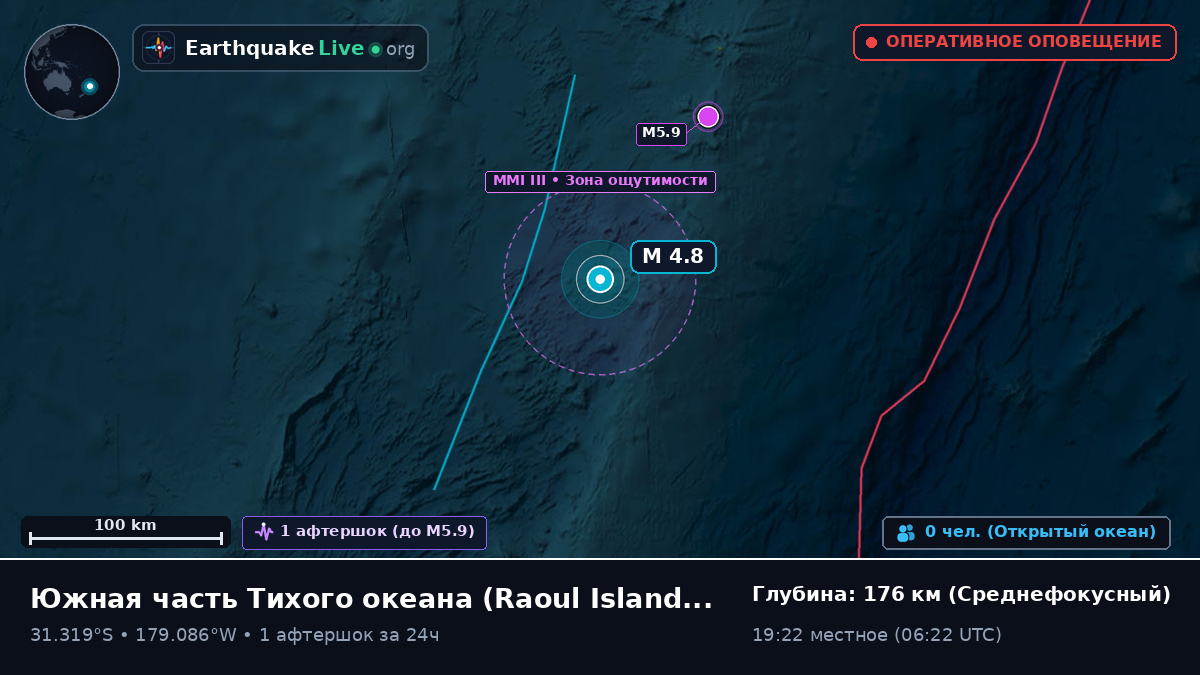 Южная часть Тихого океана (Kermadec Islands)