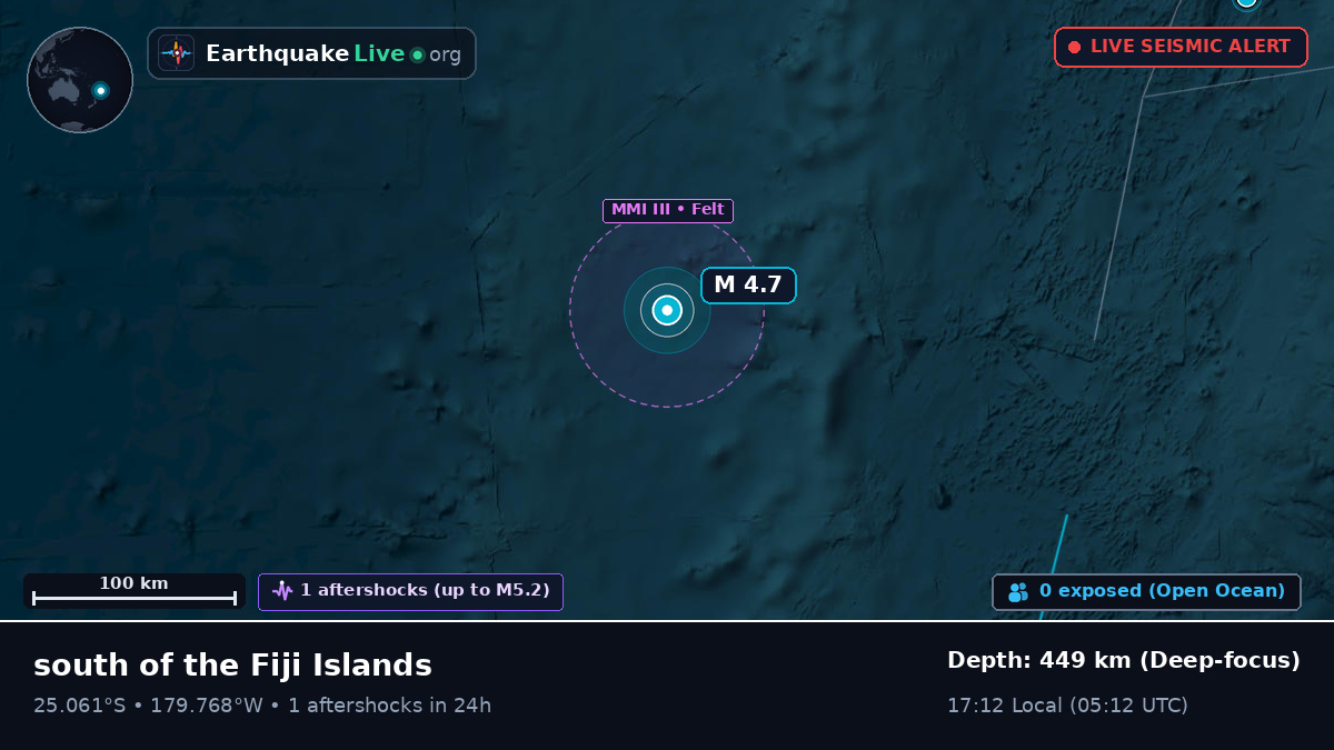 South Pacific Ocean (Kermadec Islands)