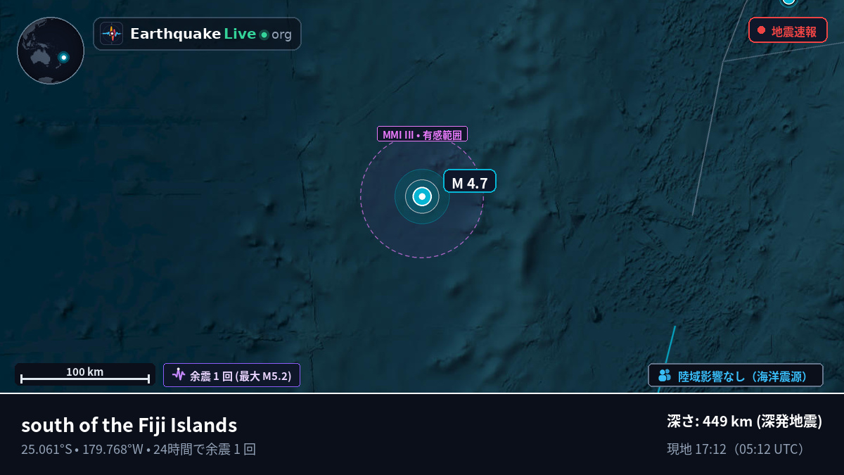 南太平洋 (Kermadec Islands)