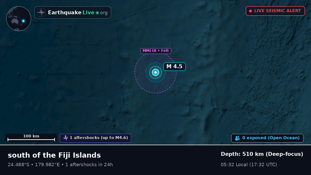 South Pacific Ocean (Kermadec Islands)