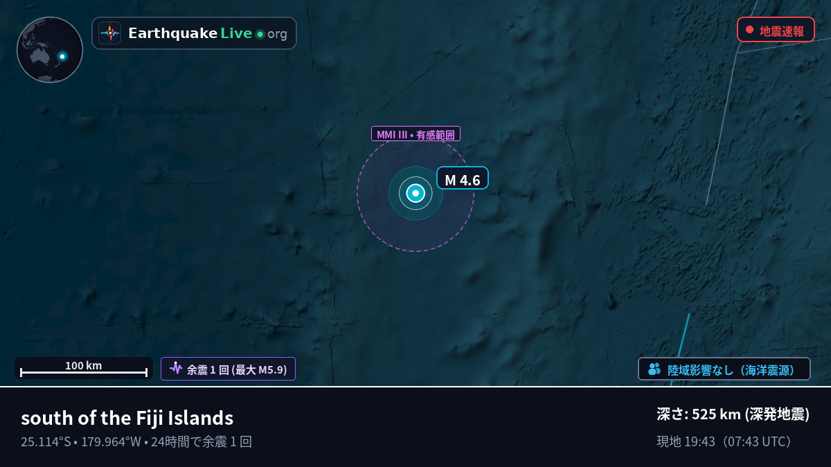 南太平洋 (Kermadec Islands)