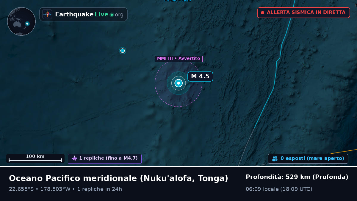 Oceano Pacifico meridionale (Tonga)