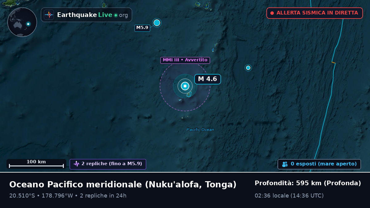 Oceano Pacifico meridionale (Tonga)