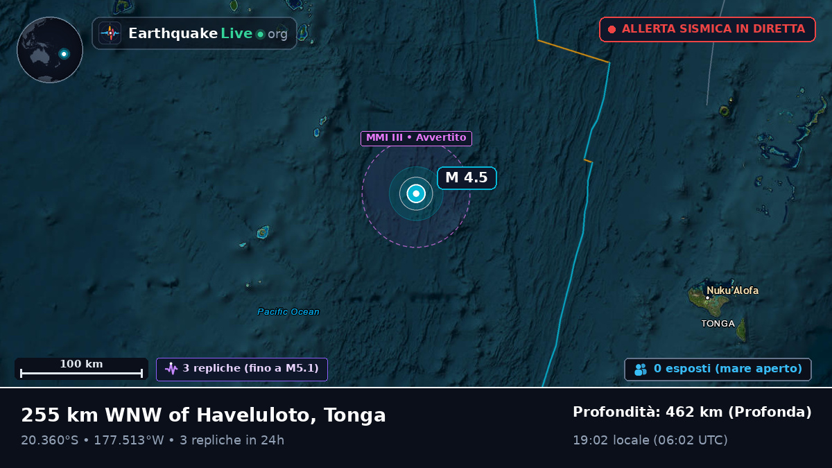 Oceano Pacifico meridionale (Tonga)