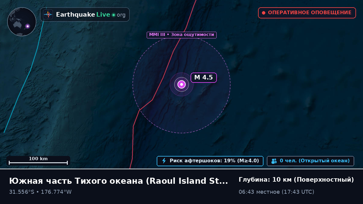 Южная часть Тихого океана (Kermadec Islands)