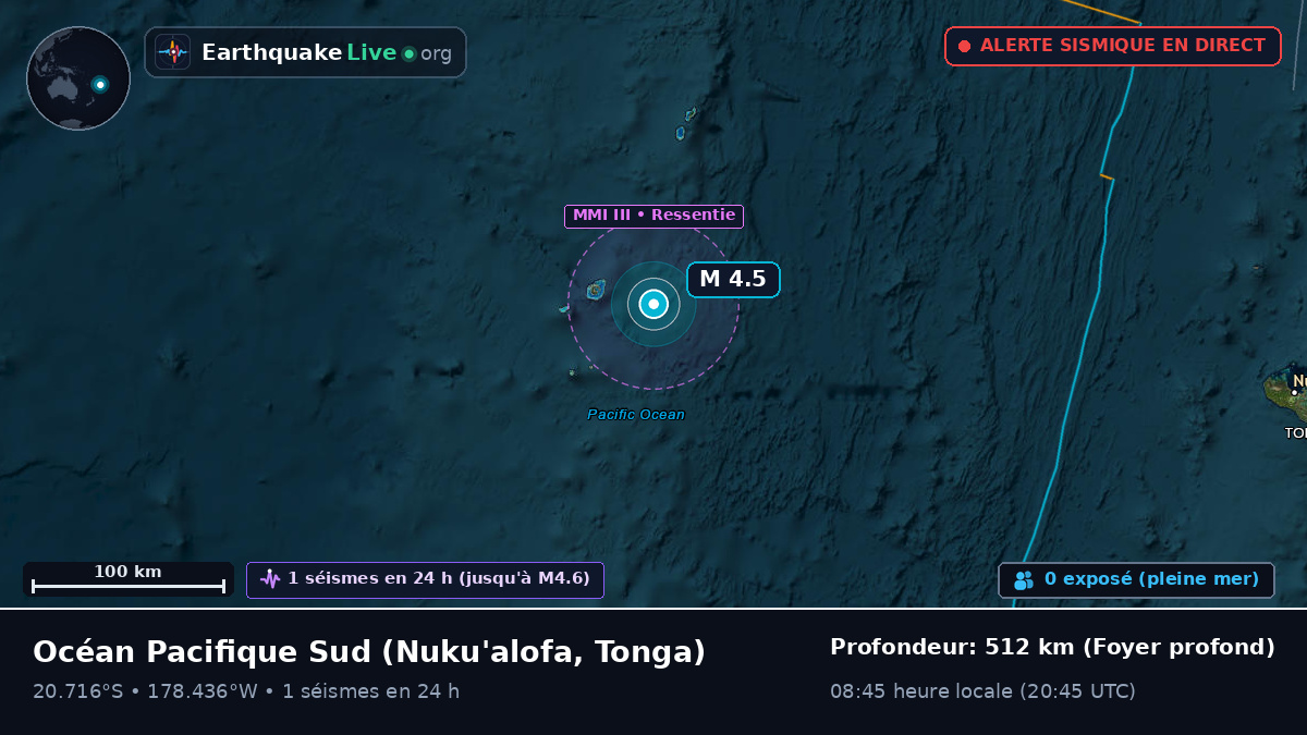 Océan Pacifique Sud (Tonga)