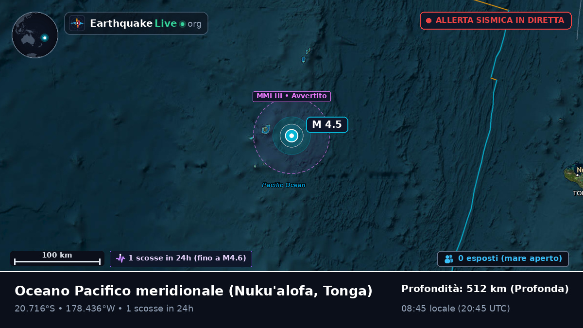 Oceano Pacifico meridionale (Tonga)