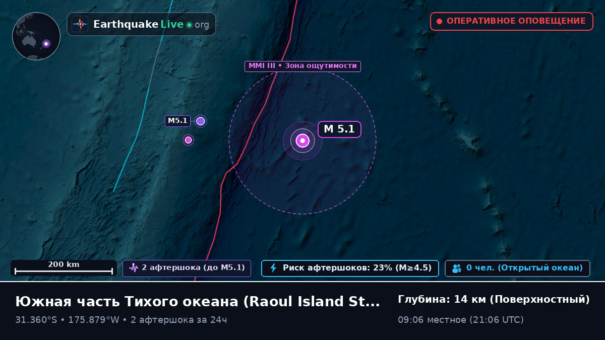 Южная часть Тихого океана (Kermadec Islands)