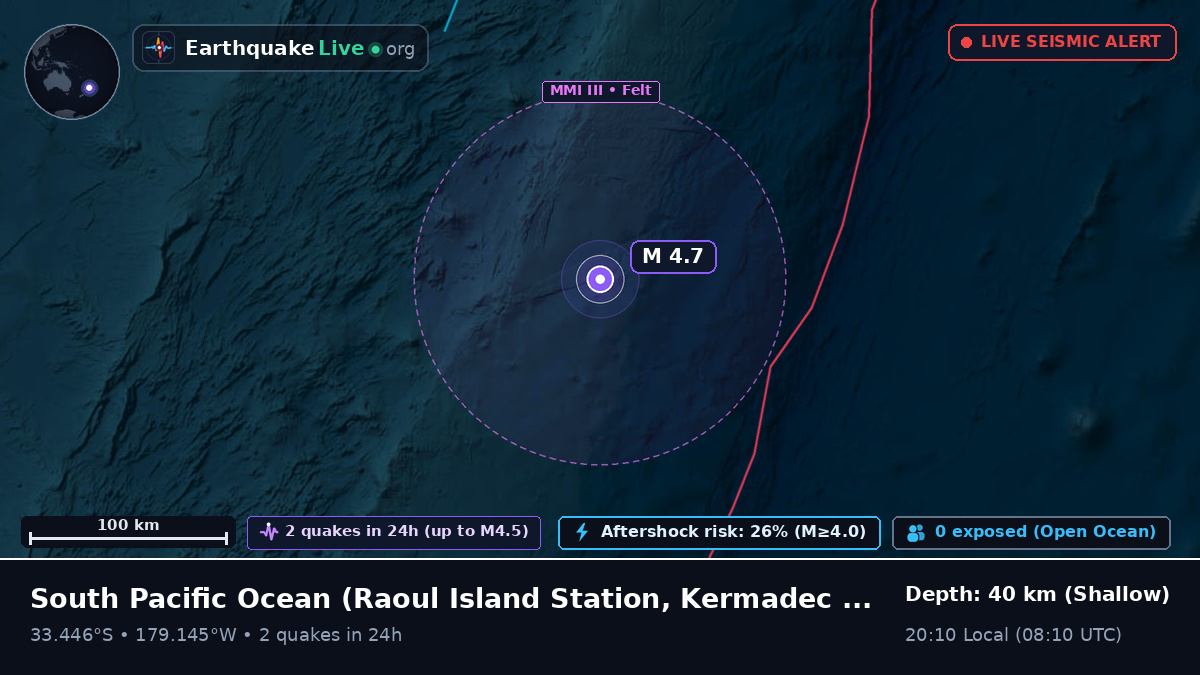 South Pacific Ocean (Kermadec Islands)
