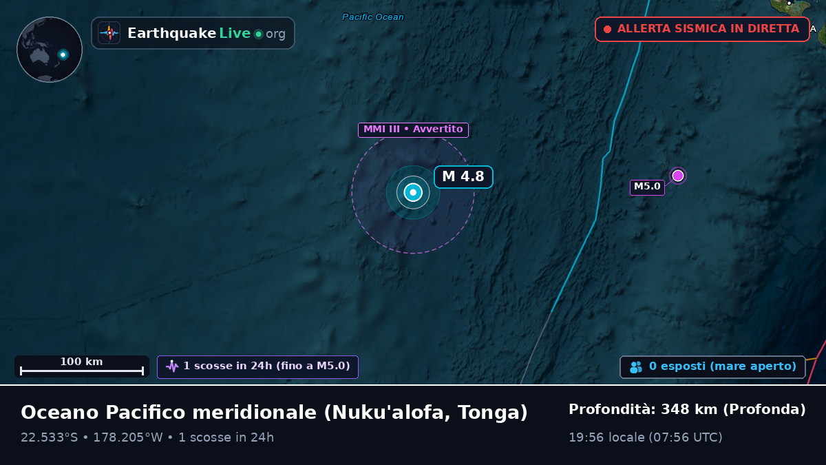 Oceano Pacifico meridionale (Tonga)