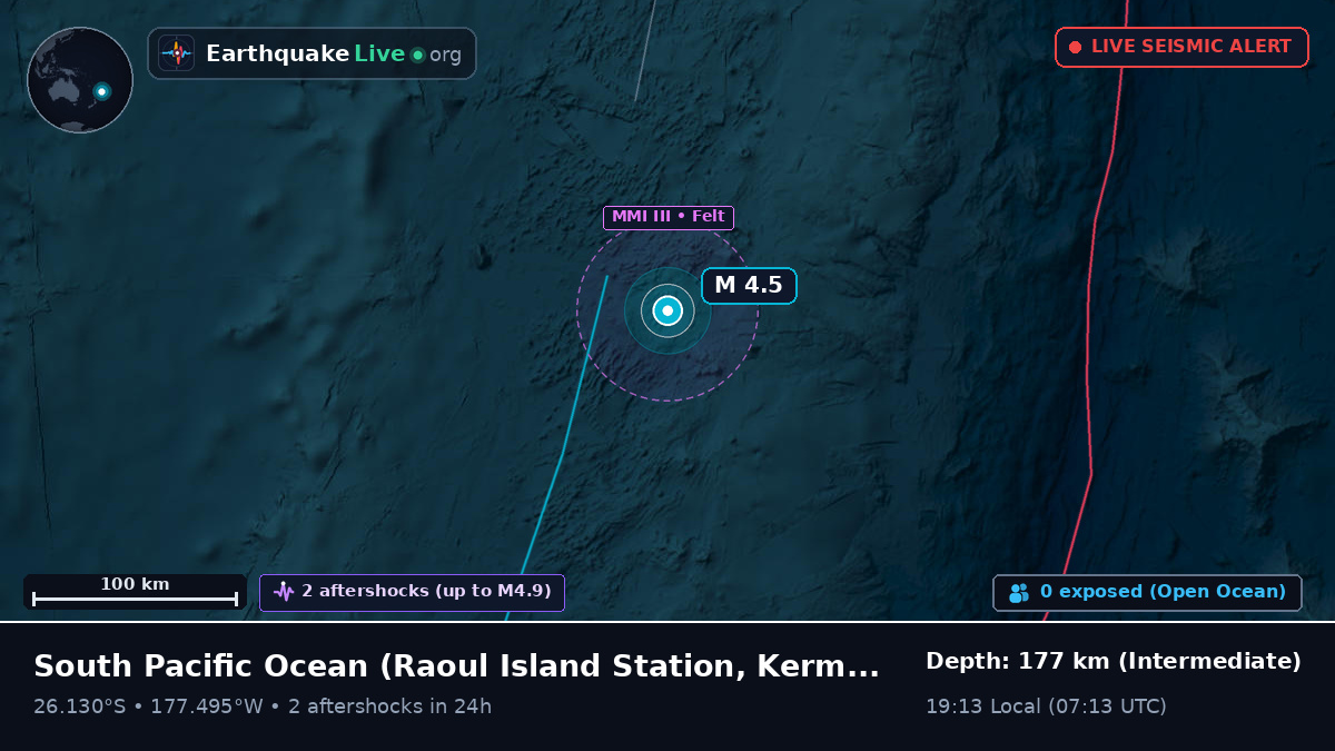 South Pacific Ocean (Kermadec Islands)