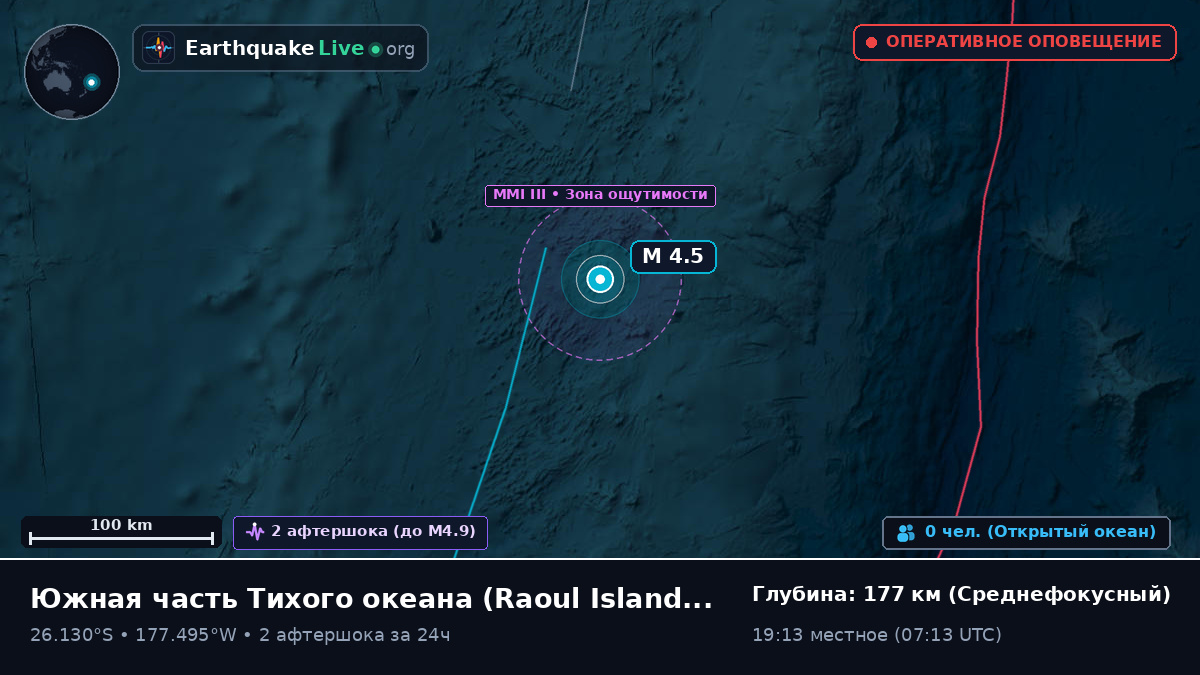 Южная часть Тихого океана (Kermadec Islands)