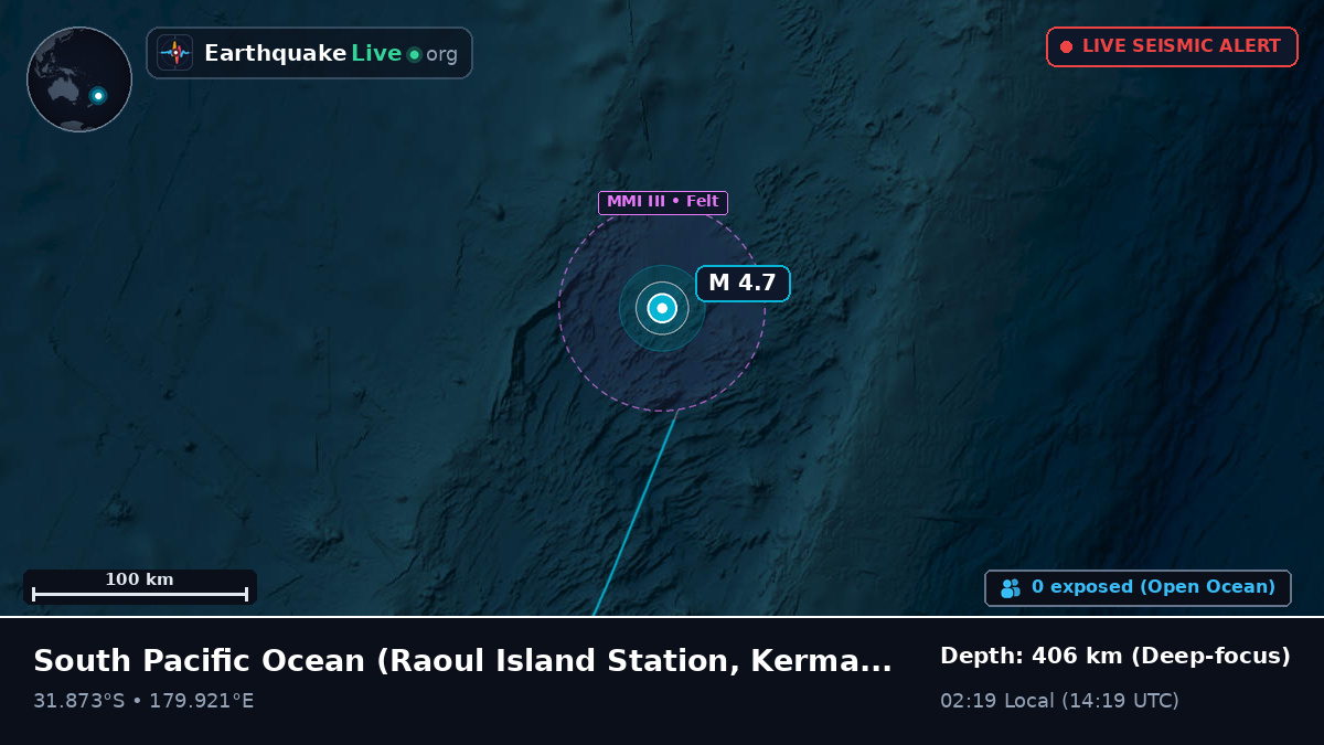 South Pacific Ocean (Kermadec Islands)