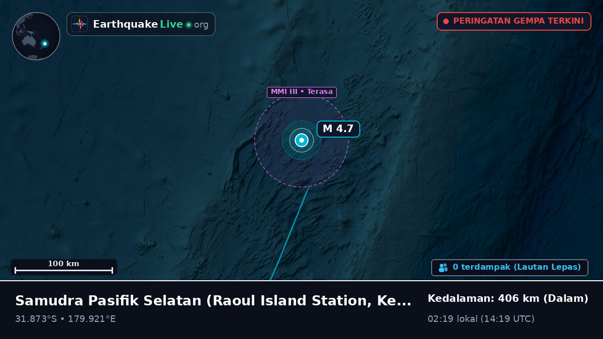 Samudra Pasifik Selatan (Kermadec Islands)