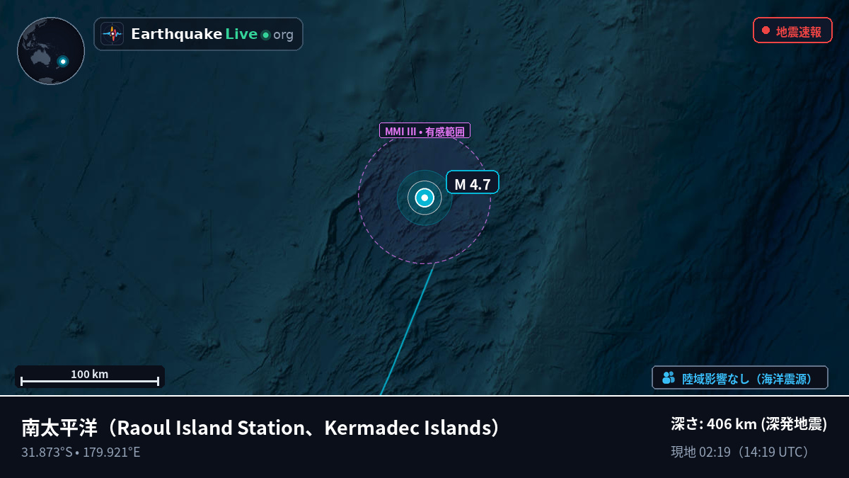 南太平洋 (Kermadec Islands)