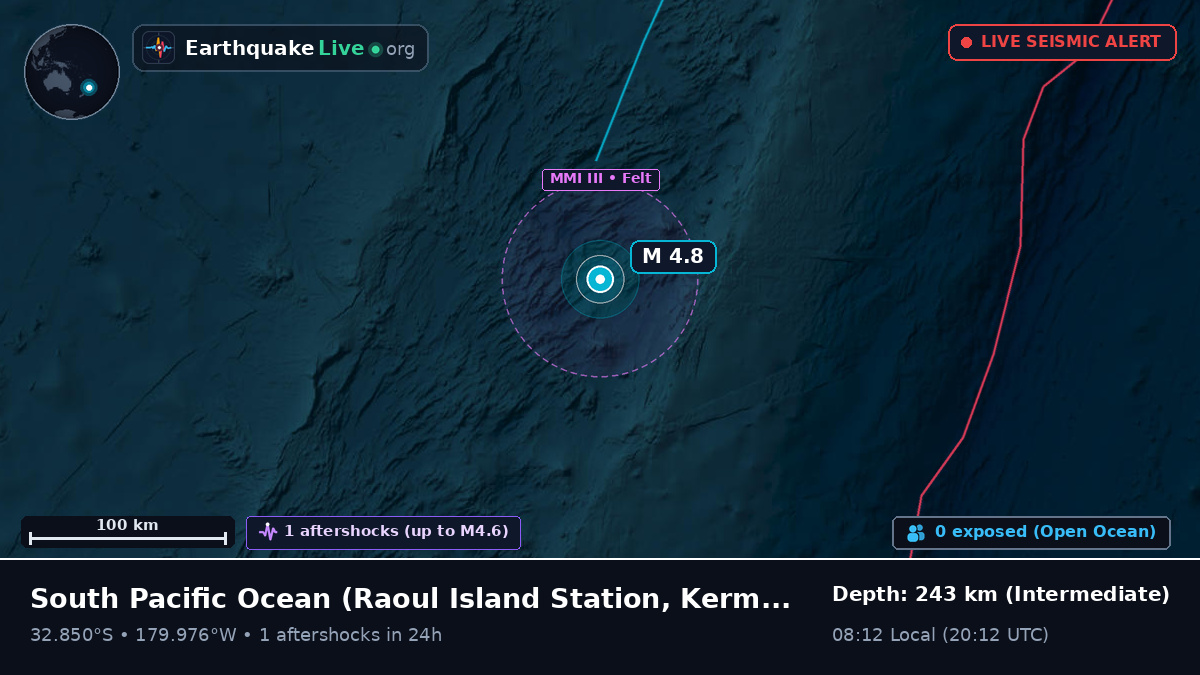 South Pacific Ocean (Kermadec Islands)