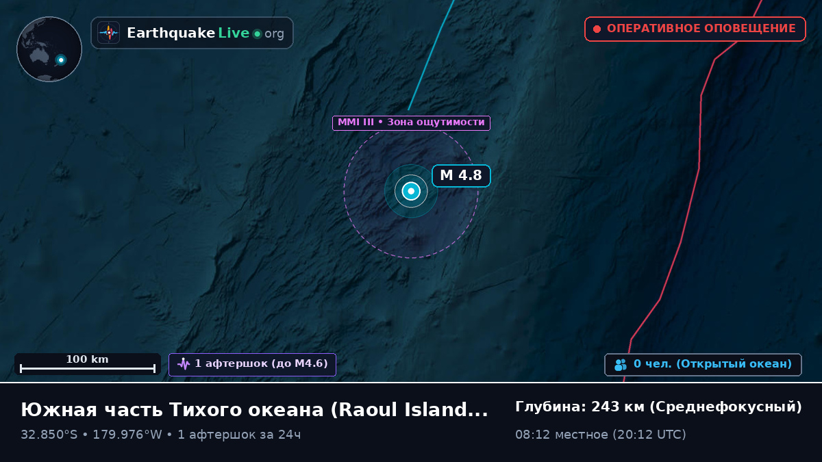 Южная часть Тихого океана (Kermadec Islands)