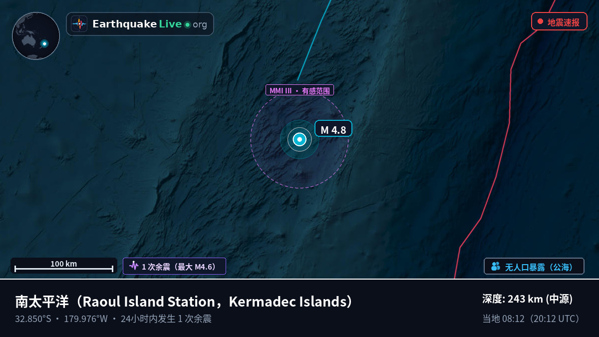 南太平洋 (Kermadec Islands)