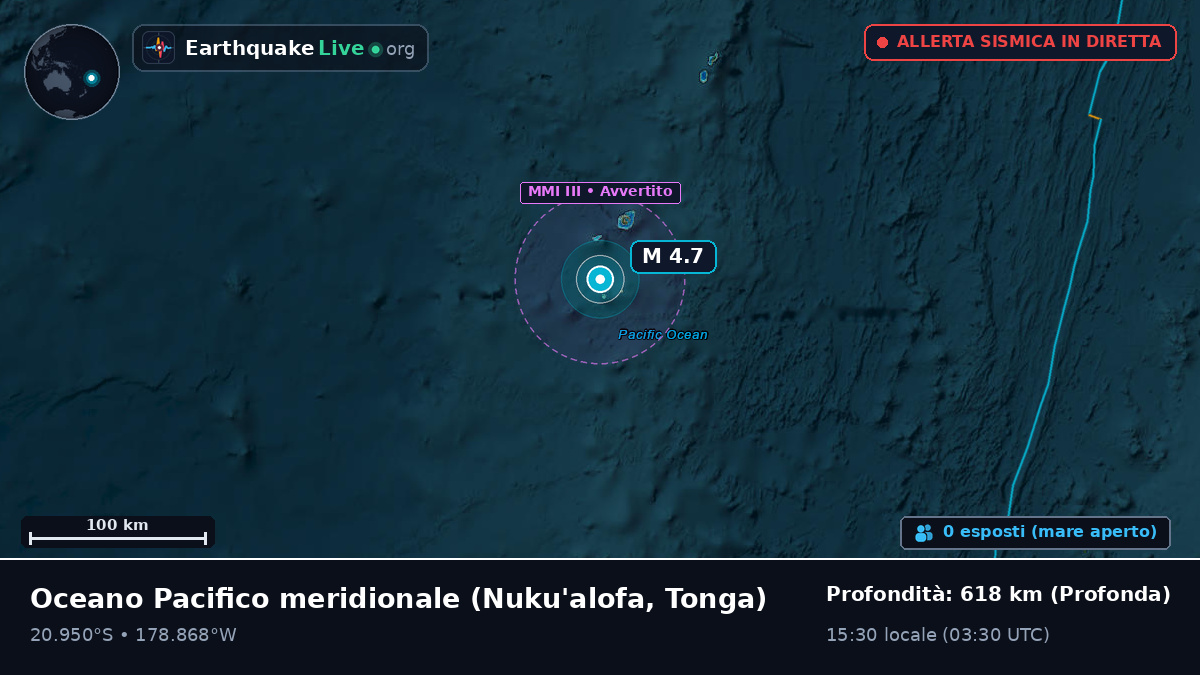 Oceano Pacifico meridionale (Tonga)