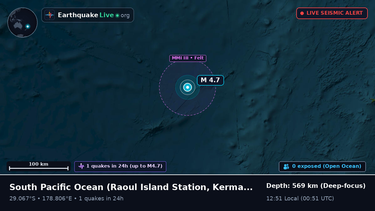 South Pacific Ocean (Kermadec Islands)