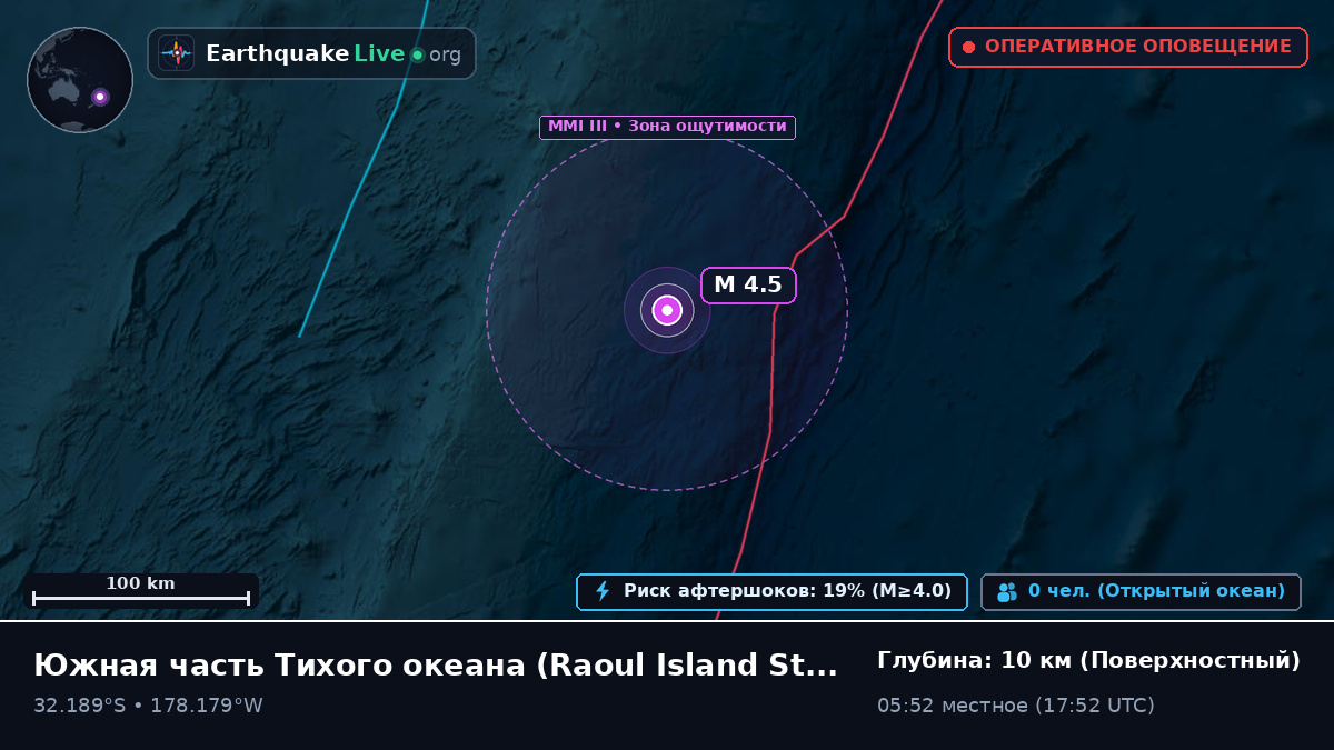 Южная часть Тихого океана (Kermadec Islands)
