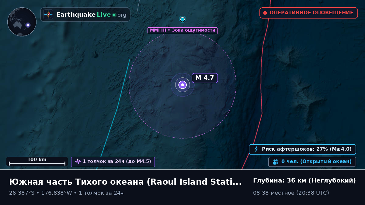 Южная часть Тихого океана (Kermadec Islands)