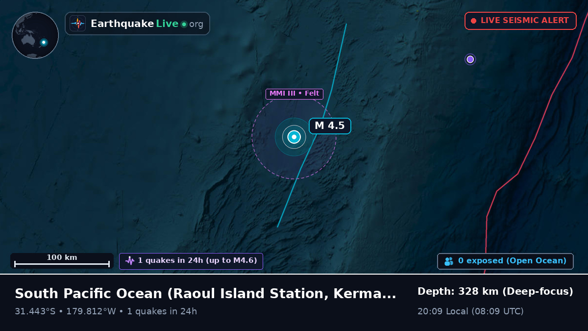 South Pacific Ocean (Kermadec Islands)