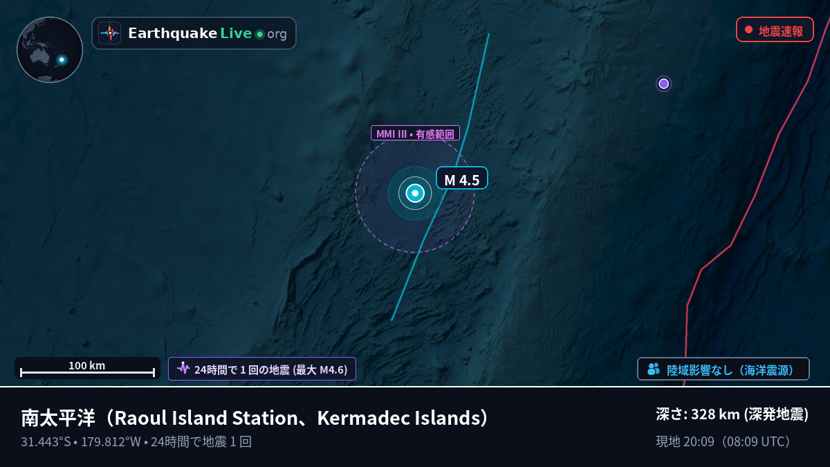南太平洋 (Kermadec Islands)
