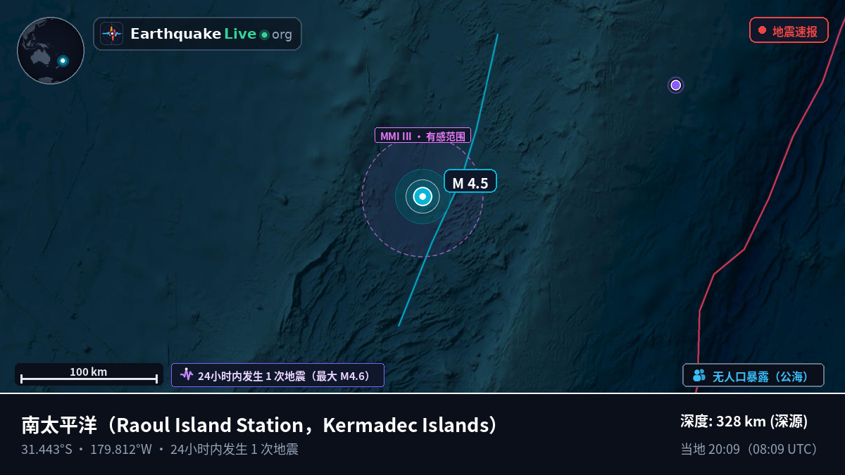 南太平洋 (Kermadec Islands)