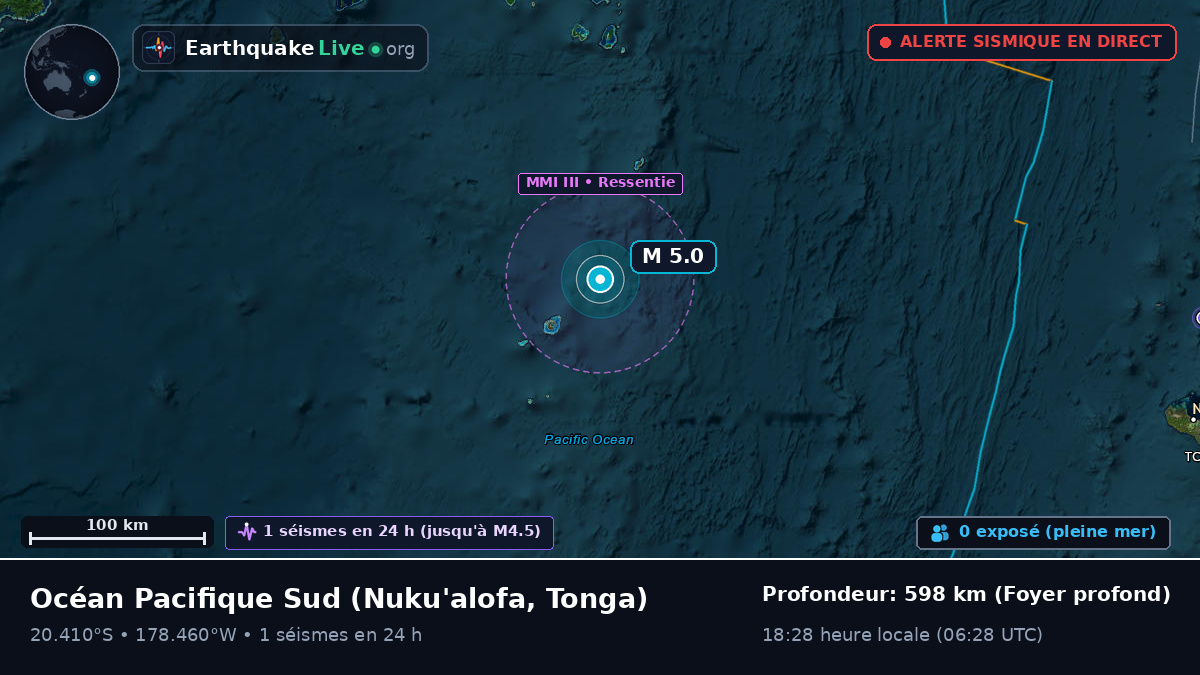 Océan Pacifique Sud (Tonga)