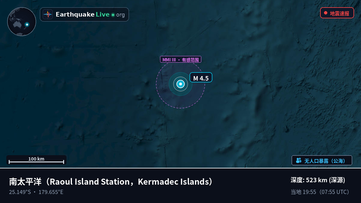 南太平洋 (Kermadec Islands)