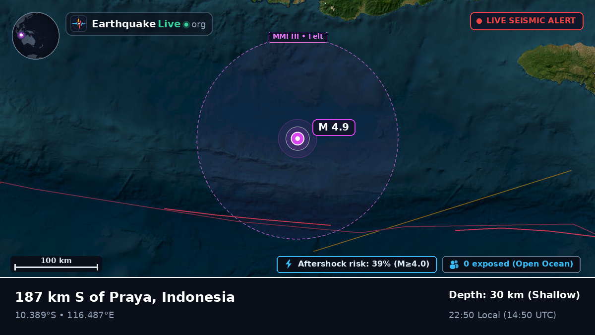 Off the coast of Mataram, Indonesia