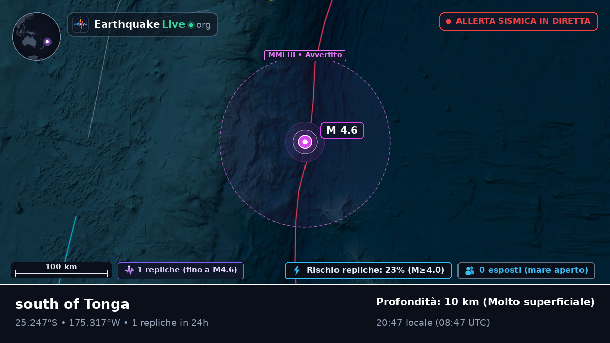 Oceano Pacifico meridionale (Tonga)
