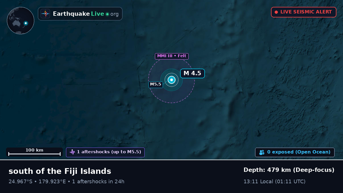 South Pacific Ocean (Kermadec Islands)