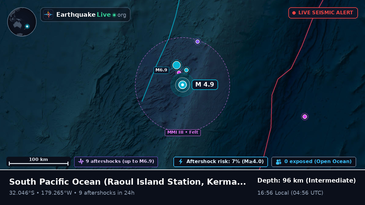 South Pacific Ocean (Kermadec Islands)