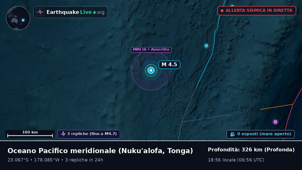 Oceano Pacifico meridionale (Tonga)