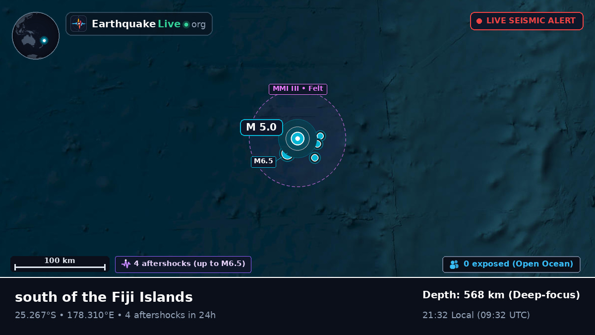 South Pacific Ocean (Kermadec Islands)