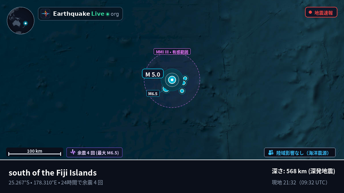 南太平洋 (Kermadec Islands)