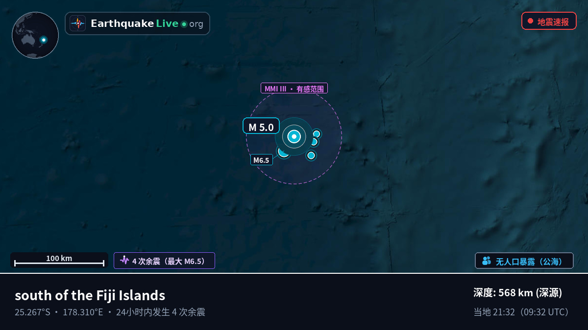 南太平洋 (Kermadec Islands)