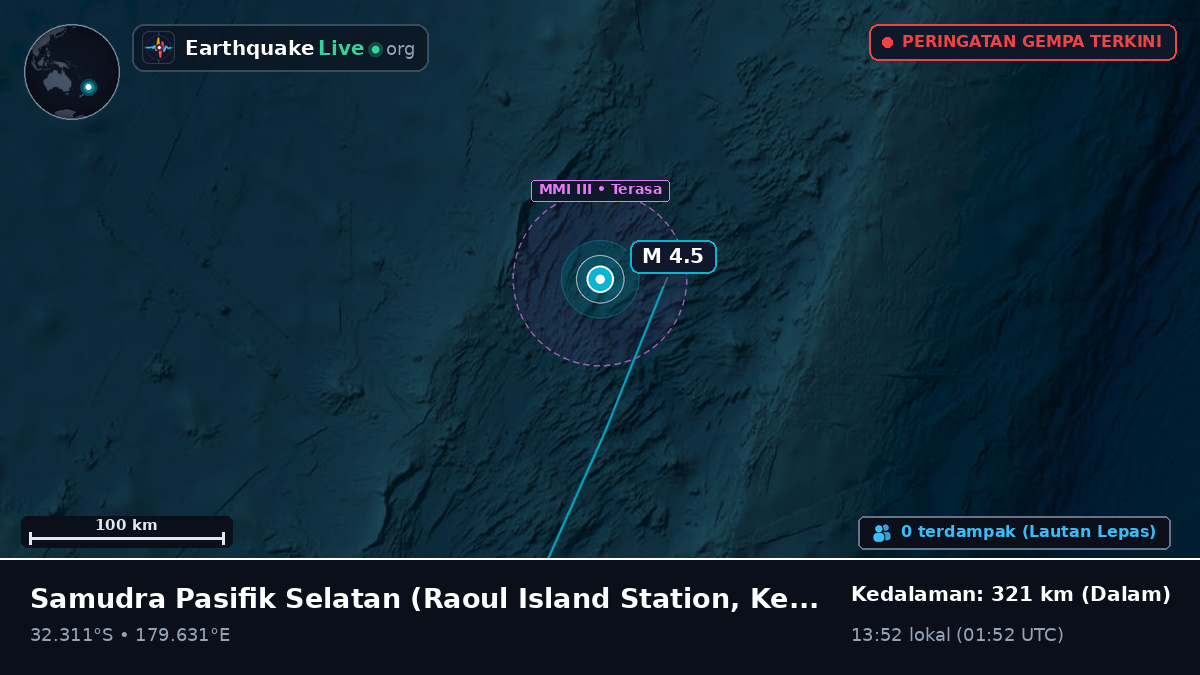 Samudra Pasifik Selatan (Kermadec Islands)