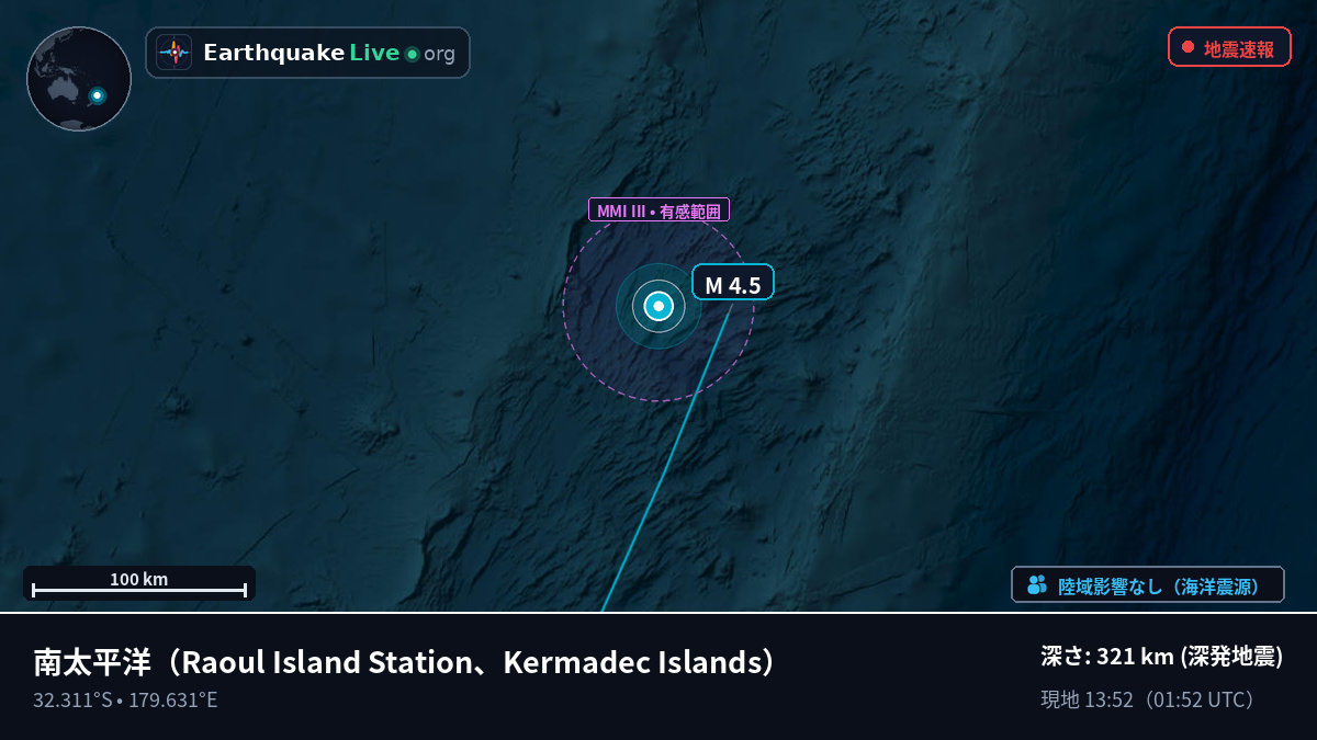 南太平洋 (Kermadec Islands)