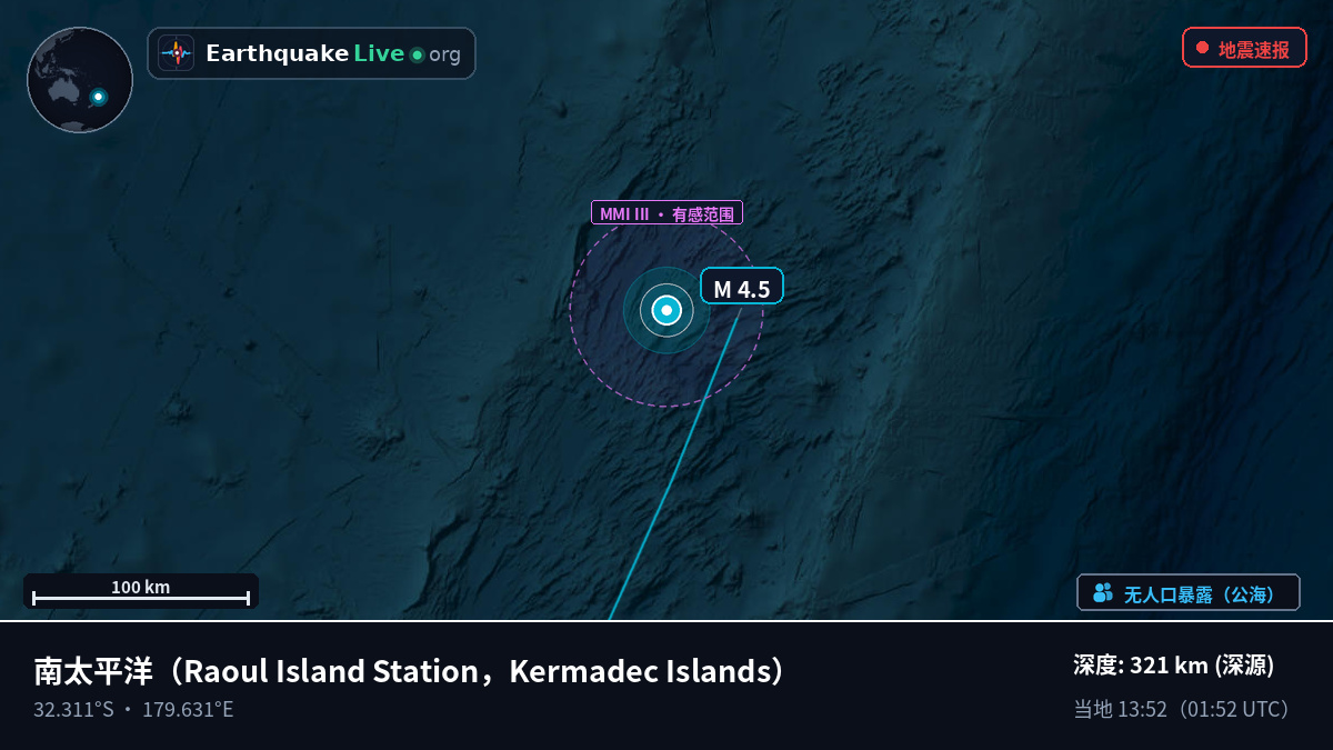 南太平洋 (Kermadec Islands)