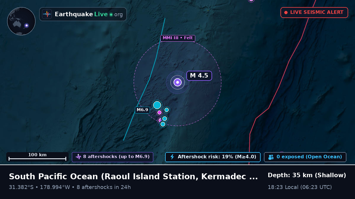 South Pacific Ocean (Kermadec Islands)