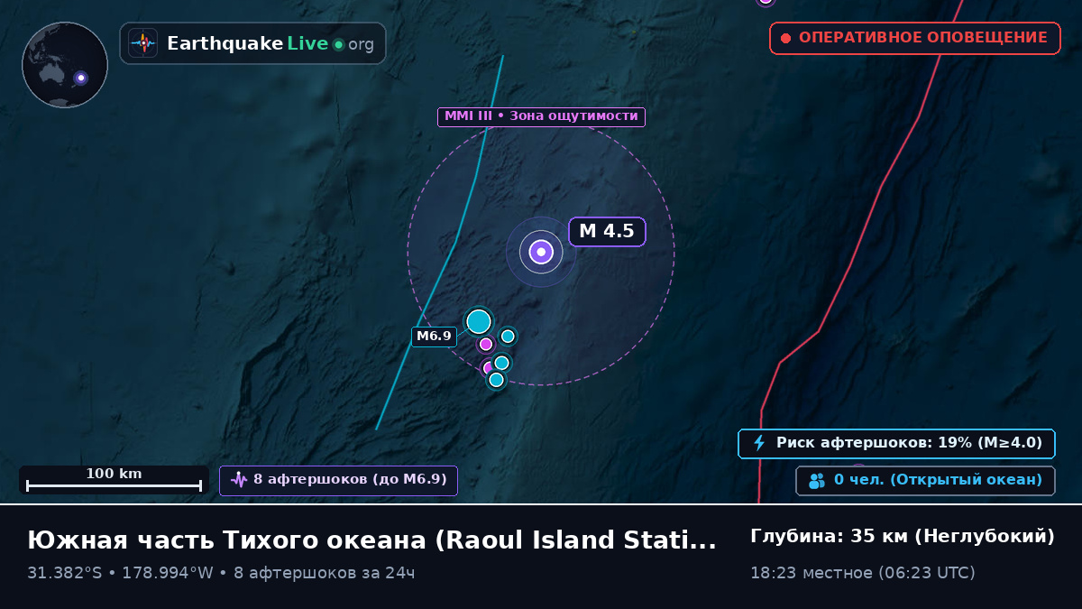 Южная часть Тихого океана (Kermadec Islands)
