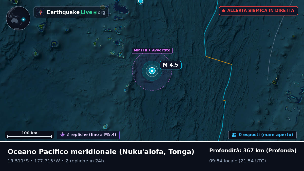 Oceano Pacifico meridionale (Tonga)