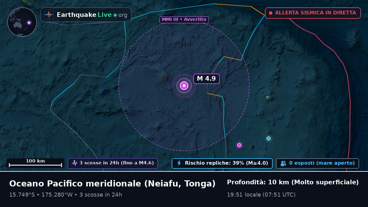 Oceano Pacifico meridionale (Tonga)