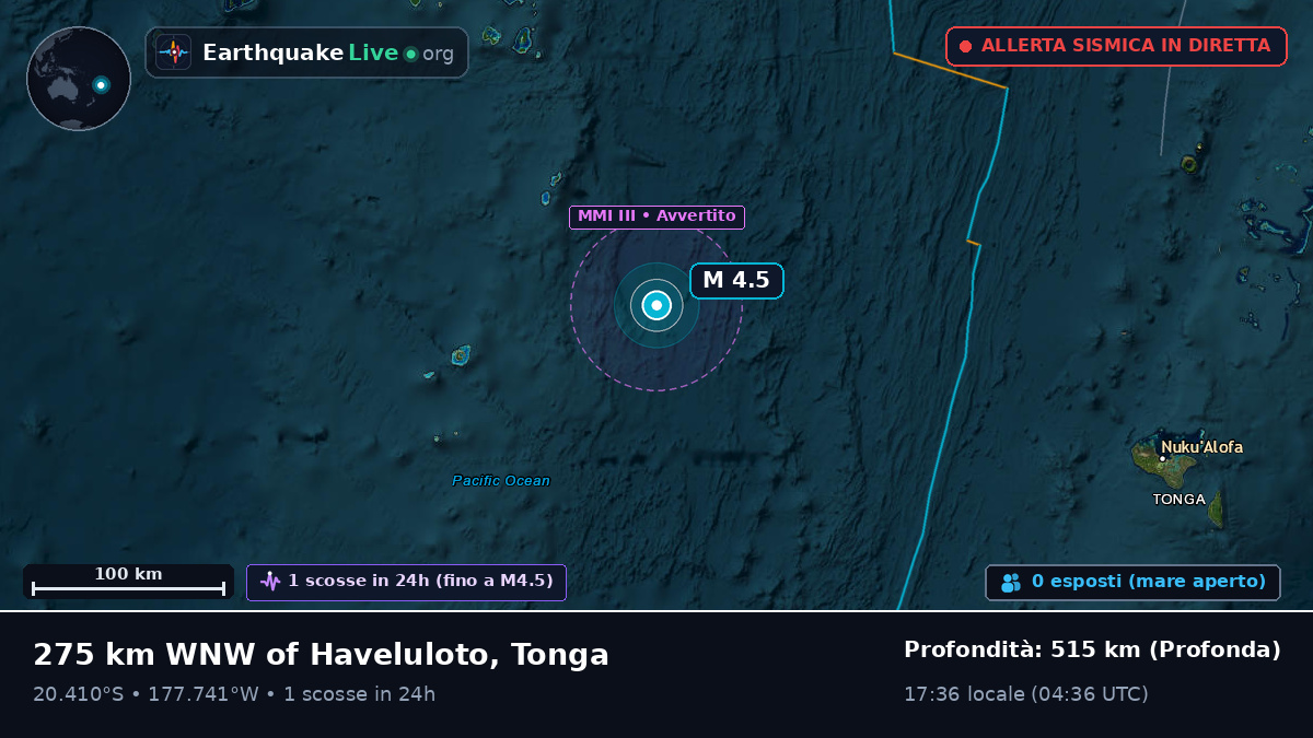 Oceano Pacifico meridionale (Tonga)