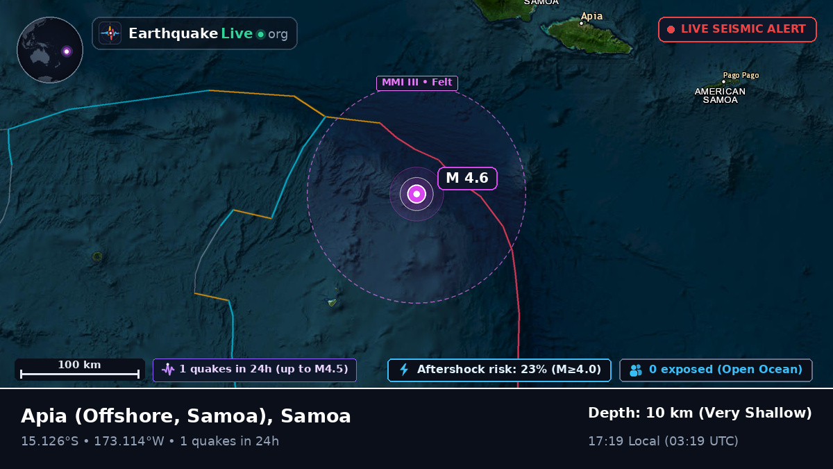Off the coast of Apia, Samoa