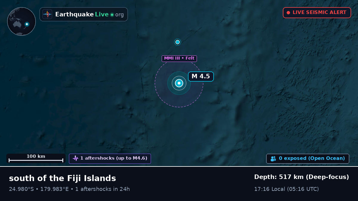 South Pacific Ocean (Kermadec Islands)
